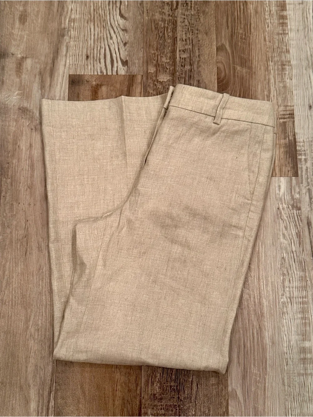 J. Crew Carolina Wide-Leg High-Waist Linen-Blend Pants NWT 12P Office Neutral